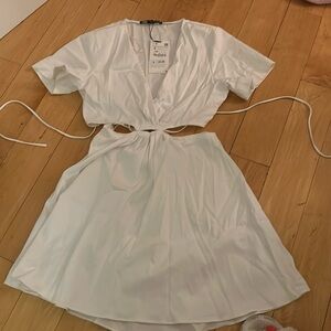 Zara brand new white dress with cut out